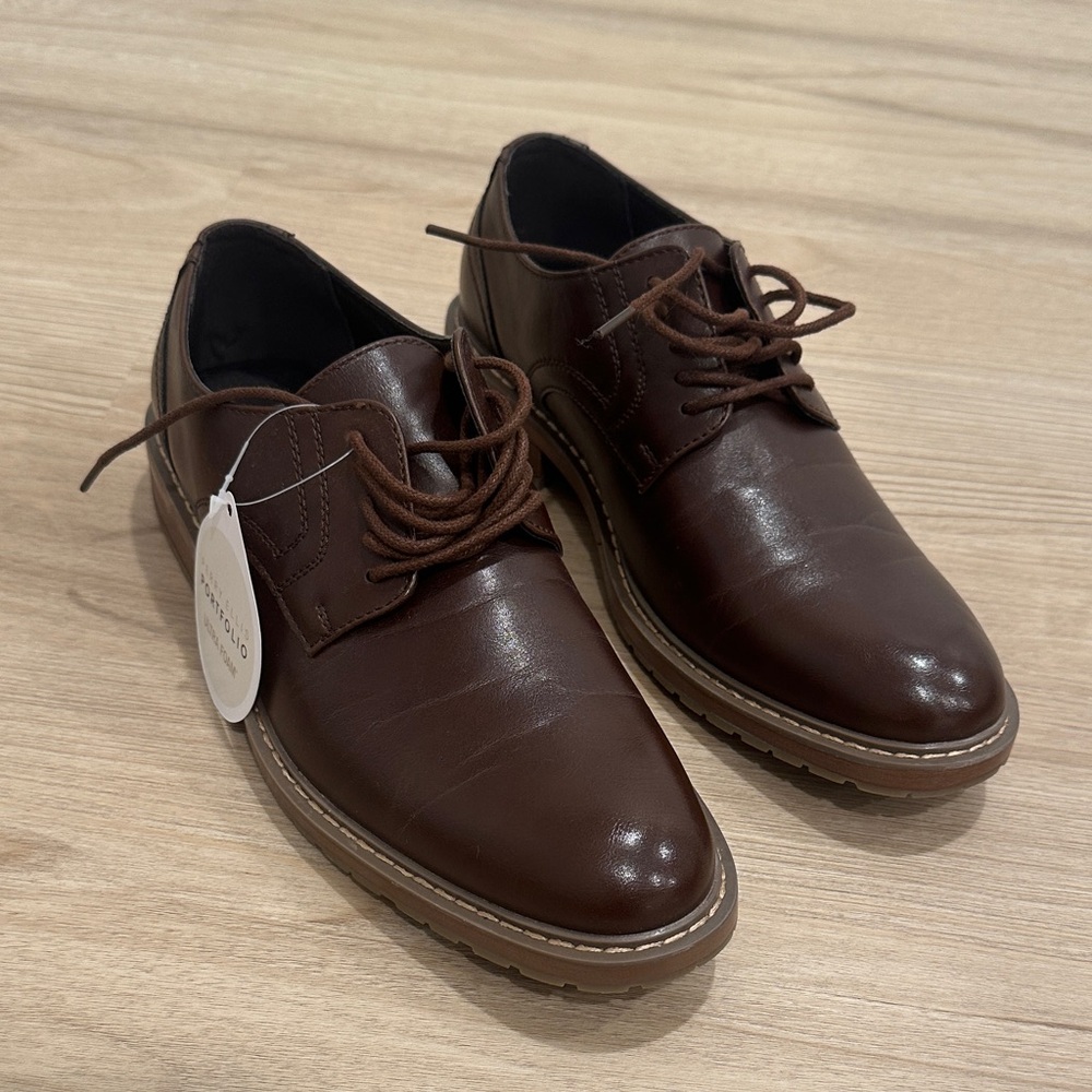 Perry Ellis Brown Leather Men's Shoes